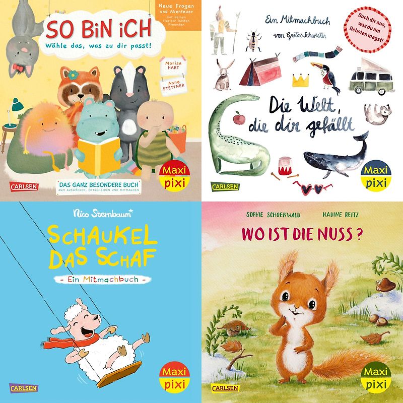 Maxi-Pixi-4er-Set 122: Neue Bilderbücher zum Mitmachen (4x1 Exemplar)