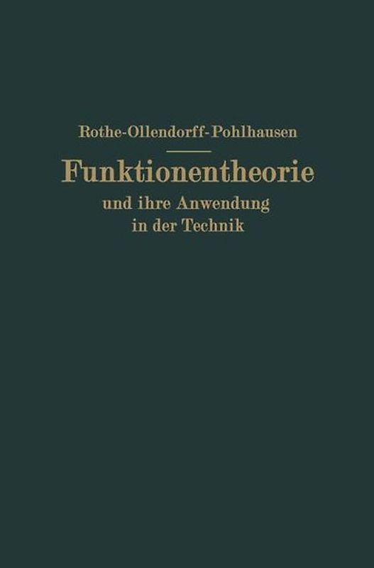 Funktionentheorie und ihre Anwendung in der Technik