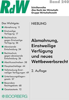 Abmahnung, Einstweilige Verfügung und neues Wettbewerbsrecht