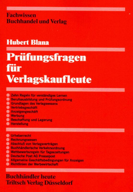 Prüfungsfragen für Verlagskaufleute