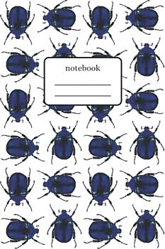 Notebook Beetles Blue: Composition Notebook with Blue Beetles Pattern - Lined Notebook 120 Pages 6x9 inch - White Version