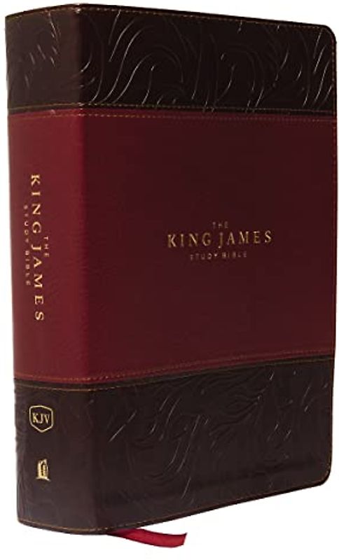 KJV, The King James Study Bible, Leathersoft, Burgundy, Thumb Indexed, Red Letter, Full-Color Edition: Holy Bible, King James Version