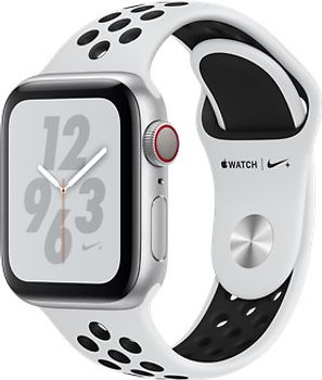Apple Watch Nike+ Series 4 40 mm Boîtier en aluminium argent avec Bracelet Sport Nike Platine pur/Noir [Wifi + Cellular]