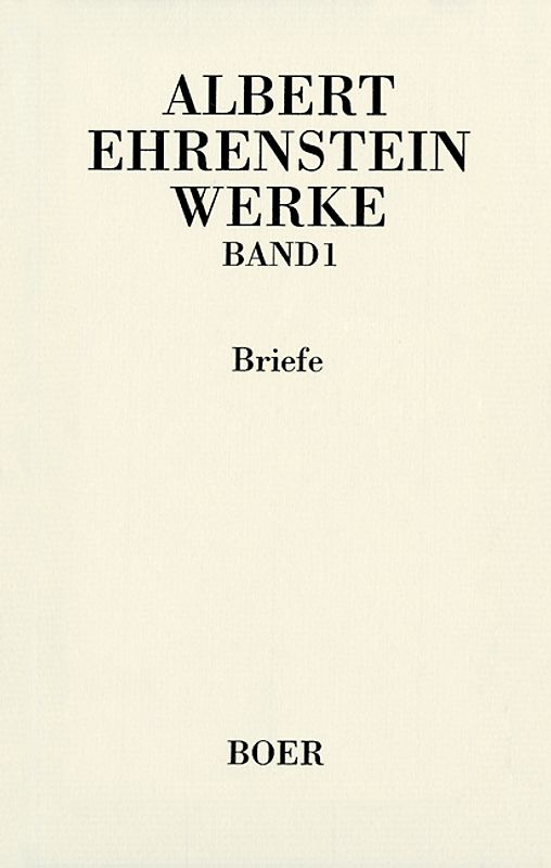 Werke I: Briefe