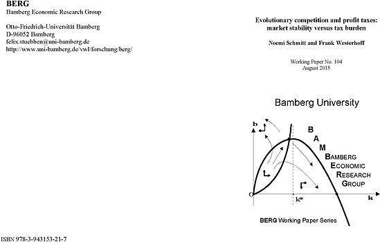 Evolutionary competition and profit taxes: market stability versus tax burden
