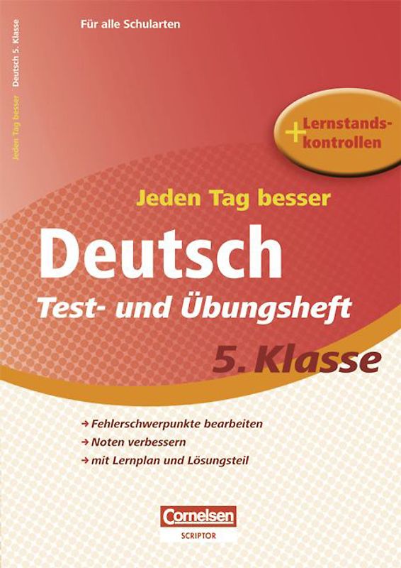 Jeden Tag besser - Deutsch / 5. Schuljahr - Test- und Übungsheft mit Lernplan und Lernstandskontrollen