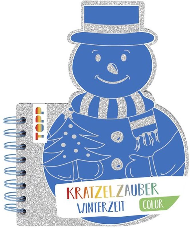 Kratzelzauber Color Winterzeit (Kratzelbuch in Schneemannform)