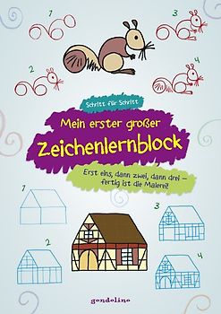 Mein erster großer Zeichenlernblock - Erst eins, dann zwei, dann drei - fertig ist die Malerei!