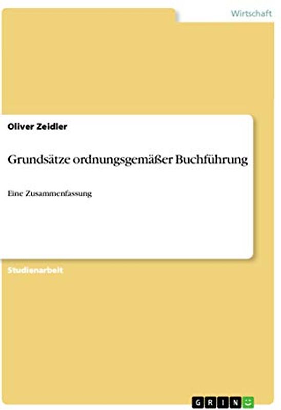 Grundsätze ordnungsgemäßer Buchführung