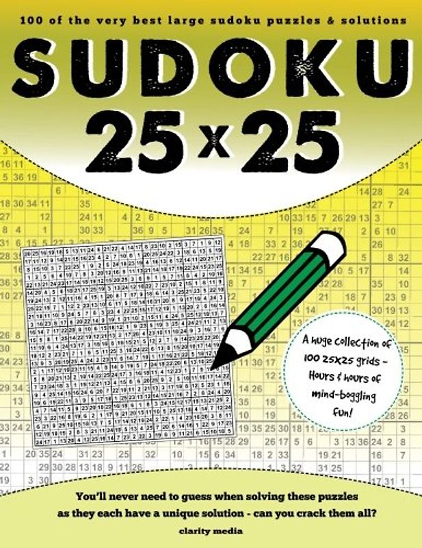 25x25 Sudoku: 100 sudoku puzzles complete with solutions