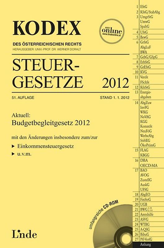 KODEX Steuergesetze 2012