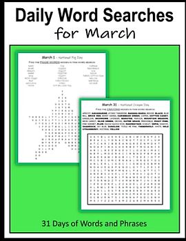 Daily Word Searches for March