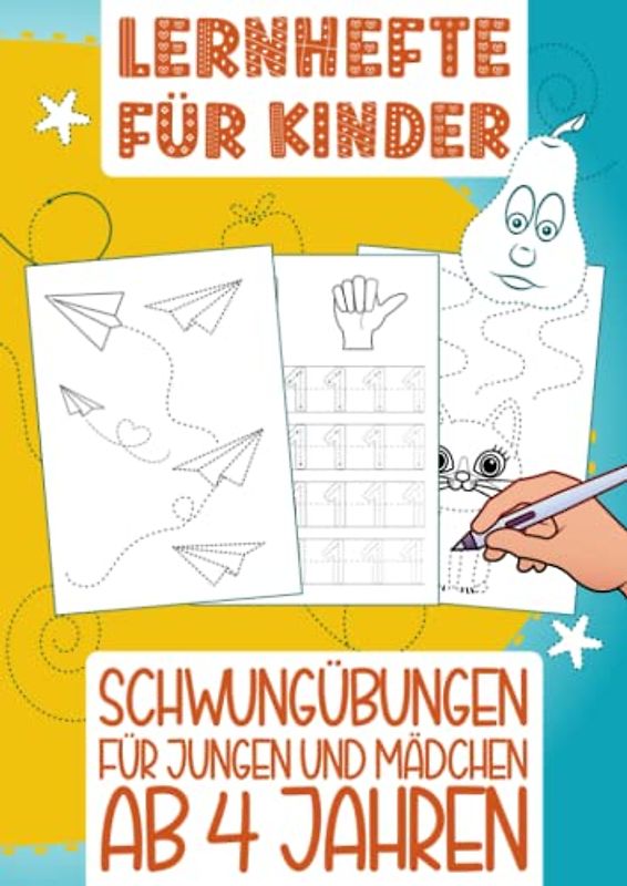 Lernhefte für Kinder: Schwungübungen für Jungen und Mädchen ab 4 Jahren: Das XL-Vorschule-Übungsheft im großen DIN A4 Format zur Förderung der ... Rechnen und Schreiben ab der Vorschule)
