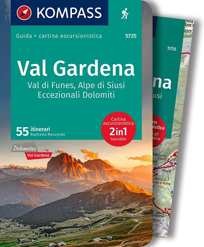 KOMPASS guida escursionistica Val Gardena, Val di Funes, Alpe di Siusi, 55 itinerari