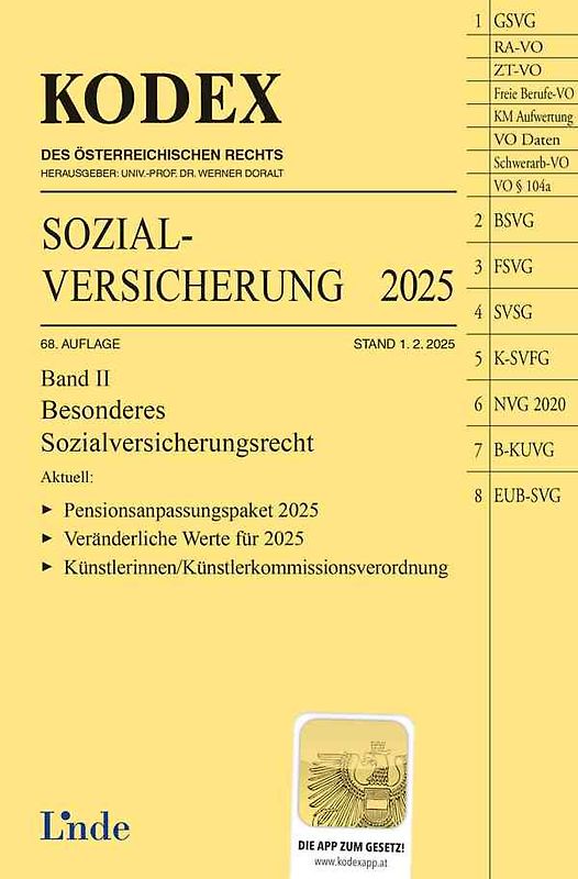 KODEX Sozialversicherung 2025, Band II