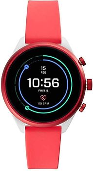 Fossil Sport 41 mm rouge au bracelet en silicone rouge [Wifi]