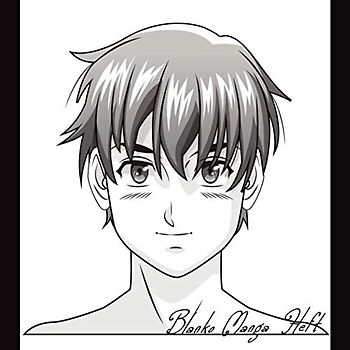 BLANKO MANGA HEFT: Comic Heft mit mehr als 40 verschiedenen Action Vorlagen zum Zeichnen des eigenen Manga! 120 Seiten, Quadratisches Format 8,5 " x 8,5" | Comicbuch Motiv: Anime Manga Boy Face