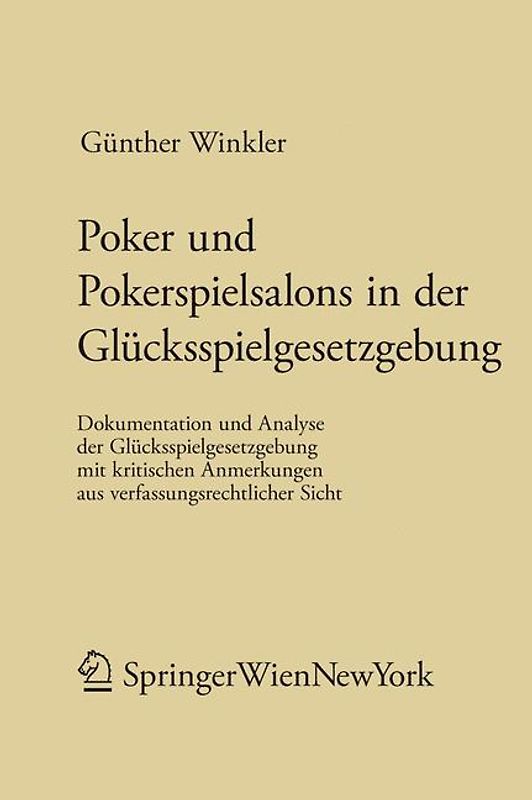 Poker und Pokerspielsalons in der Glücksspielgesetzgebung