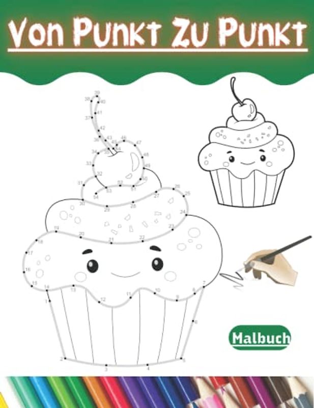 Von Punkt Zu Punkt Malbuch: Punkt-zu-Punkt-Jumbo-Großdruck für Erwachsene, Senioren und Teenager mit schönen Wild-, Meeres- und ...| Perfektes Geschenk für Erwachsene .