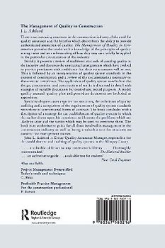 The Management of Quality in Construction