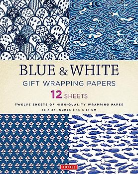 Blue & White Gift Wrapping Papers: 12 Sheets of High-Quality 18 x 24 inch Wrapping Paper: 18 X 24 Inch (45 X 61 CM) Wrapping Paper