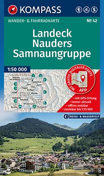 KOMPASS Wanderkarte 42 Landeck, Nauders, Samnaungruppe 1:50.000
