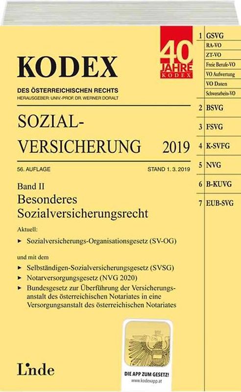 KODEX Sozialversicherung 2019, Band II