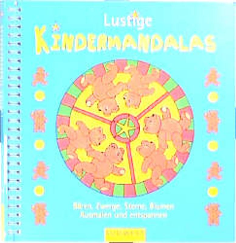 Lustige Kindermandalas. Bären, Zwerge, Sterne, Blumen. Ausmalen und entspannen