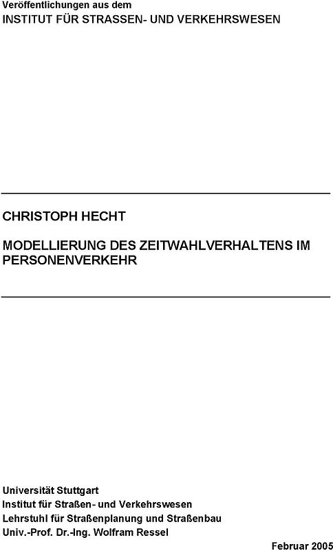 Modellierung des Zeitwahlverhaltens im Personenverkehr