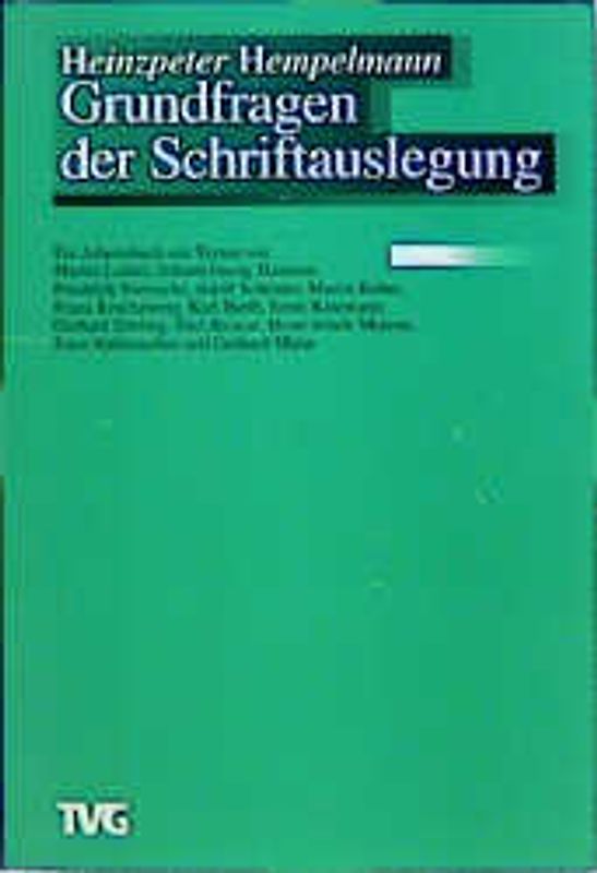 Grundfragen der Schriftauslegung