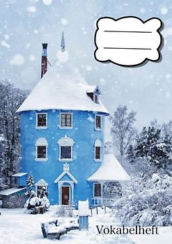 Vokabelheft: 2 Spalten DIN A4, Motiv: Haus in Finnland