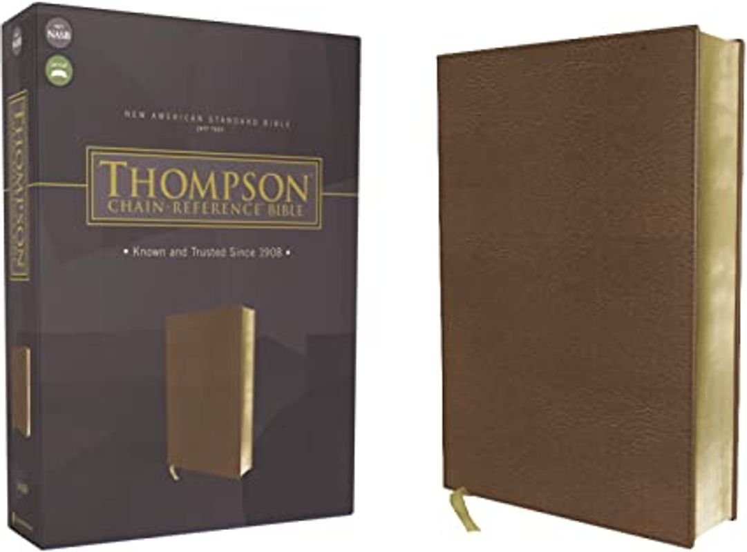 NASB, Thompson Chain-Reference Bible, Leathersoft, Brown, Red Letter, 1977 Text: New American Standard Bible, Thompson Chain-reference Bible, Brown, Red Letter