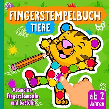 Fingerstempelbuch ab 2 Jahren: 50 tierisch tolle Motive zum Fingerstempeln, Malen und Basteln - Fingerfarben Stempelbuch für Mädchen und Jungen mit ... Fingerstempel Buch und Bastelbuch für Kinder
