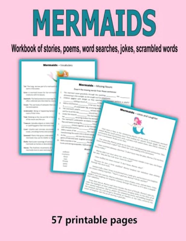 Mermaids: Workbook of stories, poems, word searches, jokes, scrambled words