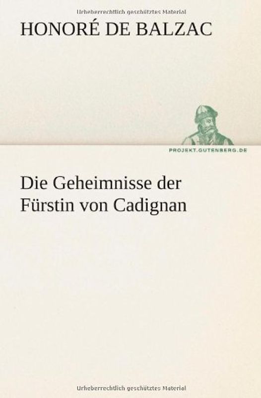 Die Geheimnisse der Fürstin von Cadignan (TREDITION CLASSICS) - Balzac, Honoré de