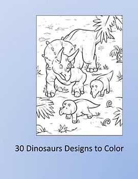 30 Dinosaurs Designs to Color