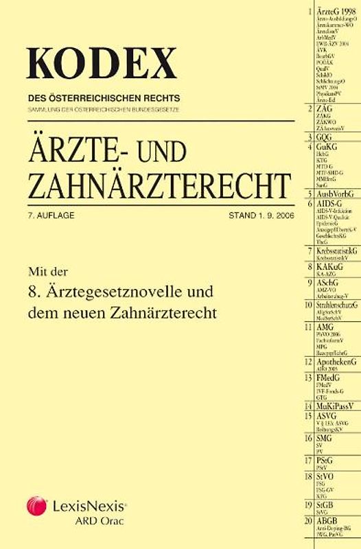KODEX Ärzterecht einschließlich dem neuen Zahnärzterecht