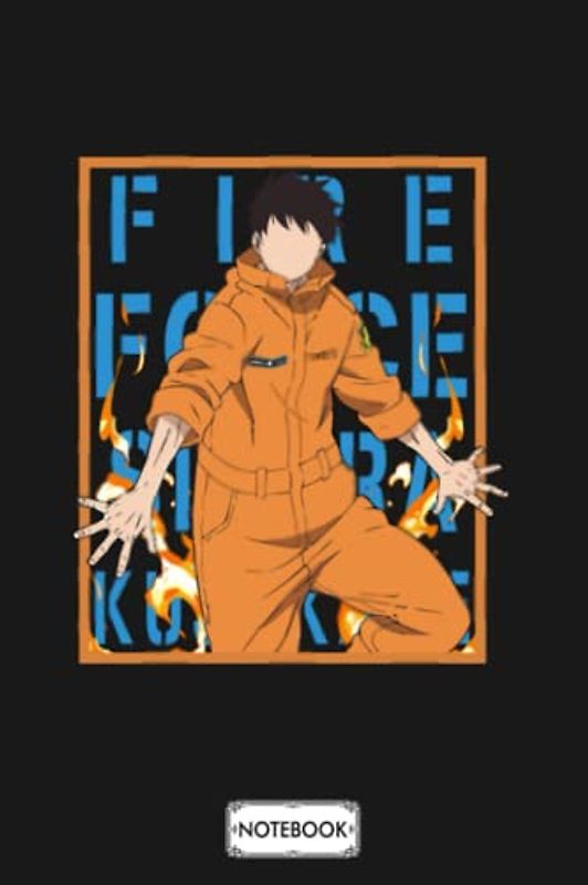 Fire Force Shinra Kusakabe Background Textcolored Shinra Fire Force Notebook: 6x9 120 Pages, Diary, Planner, Matte Finish Cover, Journal, Lined College Ruled Paper