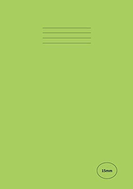 15mm: A4 School Exercise Book (48 Pages), Top Plain and Bottom 15mm Line Ruled Project Notebook | Half Lined Half Blank | 90GSM White Paper - Light Green Cover