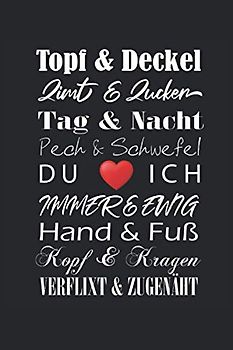 Topf und Deckel Liebe Valentinstag: Liniertes Notizenheft Tagebuch ToDo Aufgabenbuch Aufgabenheft (15,24 x 22,86 cm; ca. A5) mit 120 Seiten / Geschenk ... für Freund, Freundin, Ehefrau oder Ehemann.