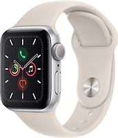 Apple Watch Series 5 Caja de aluminio de 40 mm en plata - Correa deportiva beige [WiFi]
