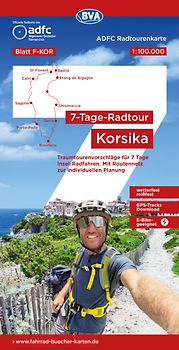 BVA ADFC Radtourenkarte 7-Tage-Radtour Korsika, 1:100.000