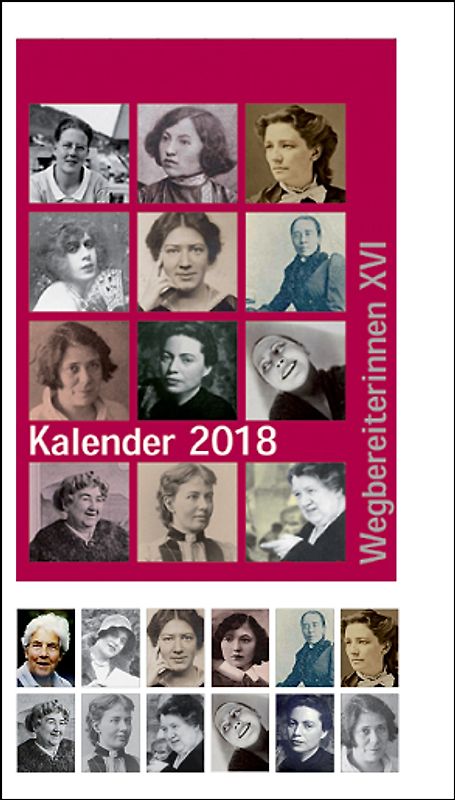 Kombi aus "Kalender 2018 Wegbereiterinnen XVI" (ISBN 9783945959183) und "Postkartenset Wegbereiterinnen XVI" (ISBN 9783945959190)