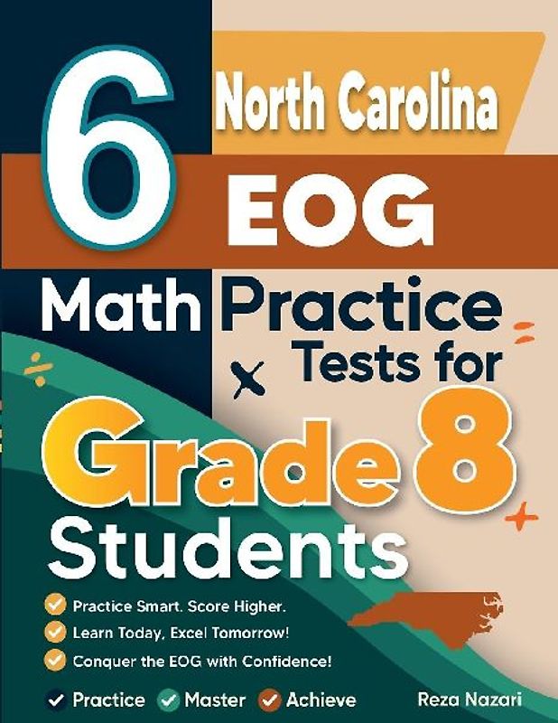 6 North Carolina EOG Math Practice Tests for Grade 8 Students