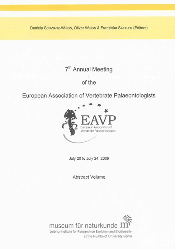 7th Annual Meeting of the European Association of Vertebrate Palaeontologists