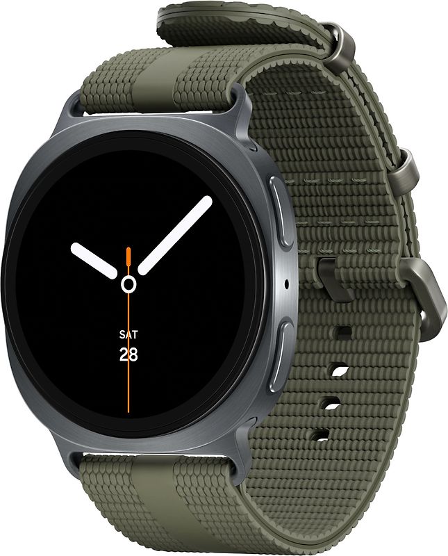 Samsung Galaxy Watch8 44 mm Boîtier aluminium graphite sur Sport Chic M/L kaki [Wi-Fi]