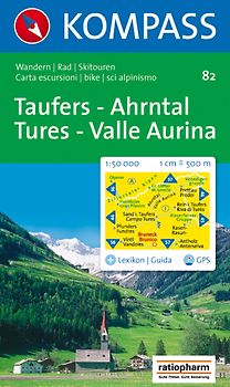 Taufers-Ahrntal /Tures-Valle Aurina. Wanderkarte mit Kurzführer, Radrouten und alpinen Skirouten. Dt. /Ital. GPS-geeignet. 1:50000