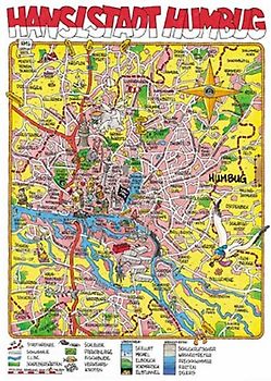 Cartoonlandkarte Hamburg