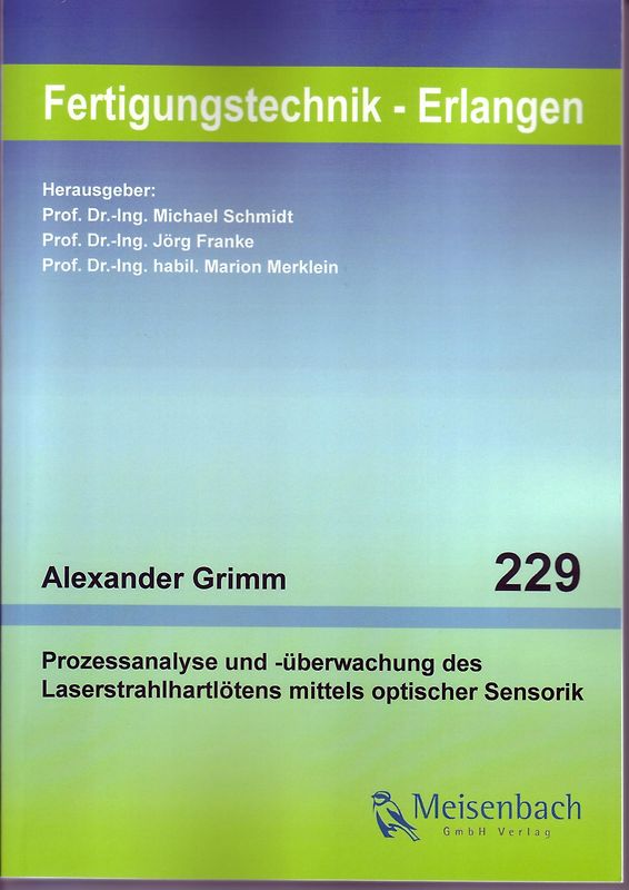 Prozessanalyse und -überwachung des Laserstrahlhartlötens mittels optischer Sensorik