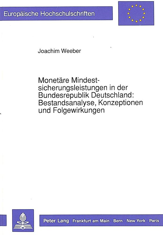 Monetäre Mindestsicherungsleistungen in der Bundesrepublik Deutschland:- Bestandsanalyse, Konzeptionen und Folgewirkungen